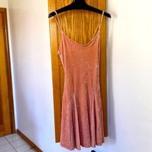 Betsey Johnson Pink Velour Fit/ Flair Dress